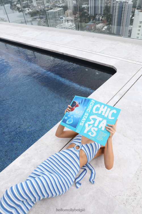 kleding Hello Molly beach dream midi-jurk blauw XR2L5064