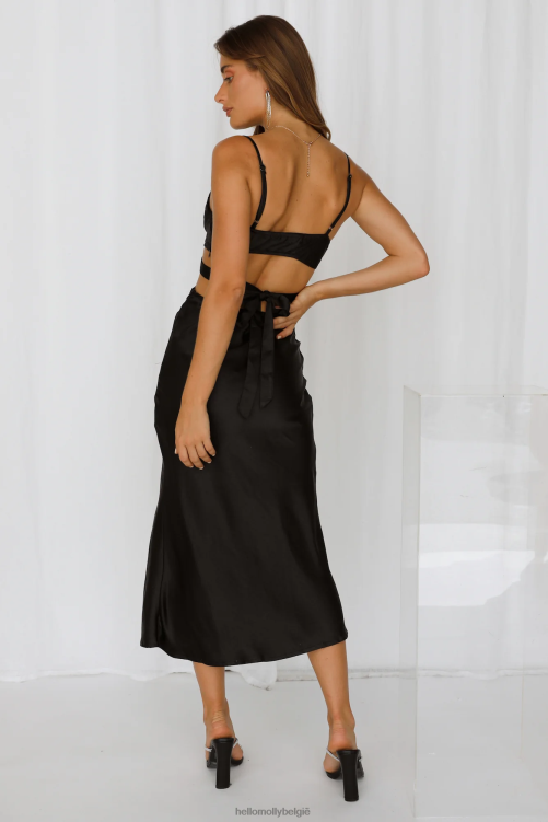kleding Hello Molly beat drop midi-jurk zwart XR2L3564