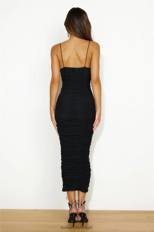 kleding Hello Molly bestie loves mesh midi-jurk zwart XR2L4242