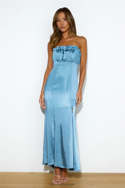 kleding Hello Molly bezit de danssatijnen midi-jurk middernachtblauw XR2L6206