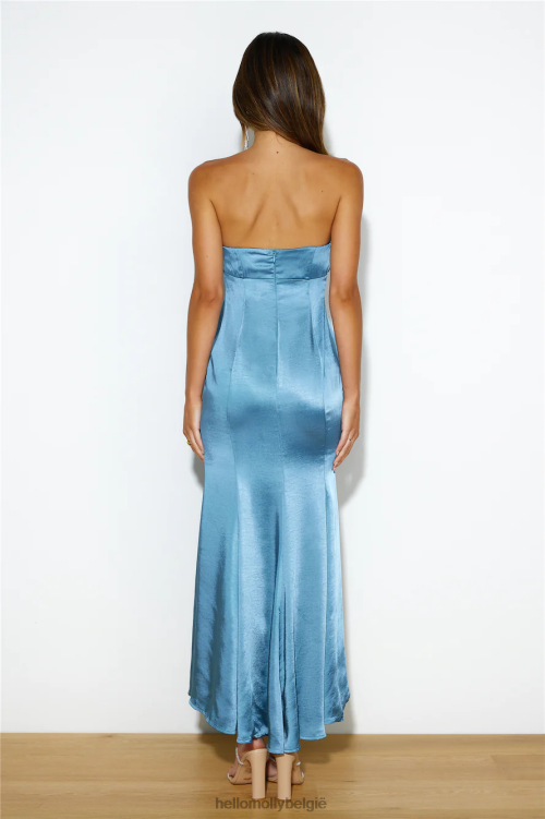 kleding Hello Molly bezit de danssatijnen midi-jurk middernachtblauw XR2L6206