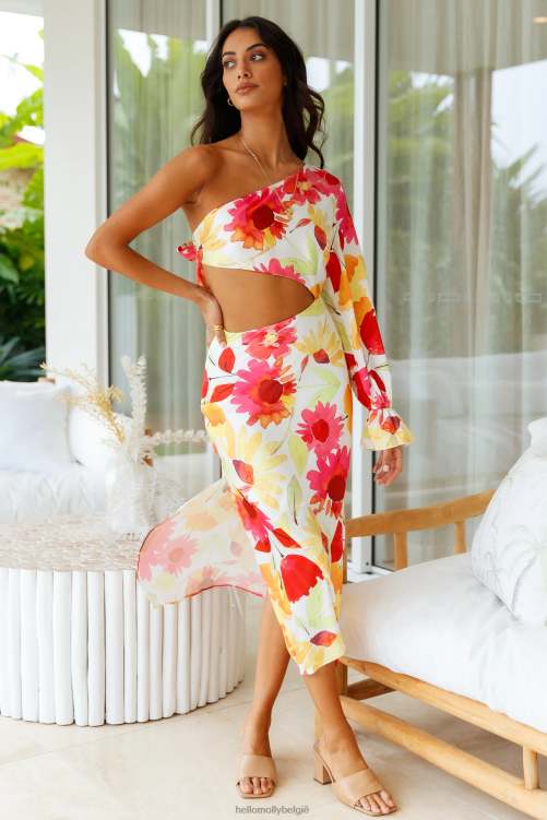 kleding Hello Molly bloemensymfonie midi-jurk met bloemenmotief XR2L5034