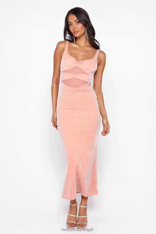 kleding Hello Molly city ​​glamour midi-jurk roze XR2L5350