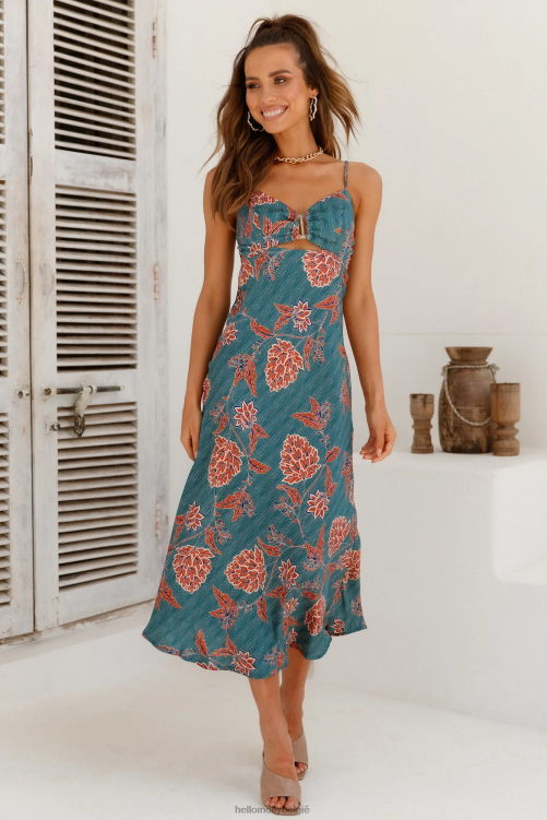 kleding Hello Molly cocktailliefhebber midi-jurk groenblauw XR2L3921