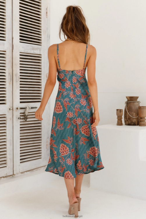 kleding Hello Molly cocktailliefhebber midi-jurk groenblauw XR2L3921