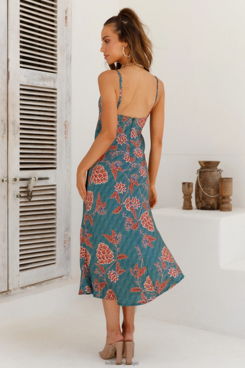 kleding Hello Molly cocktailliefhebber midi-jurk groenblauw XR2L3921