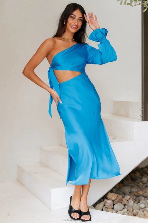 kleding Hello Molly cosmic skies midi-jurk blauw XR2L2840