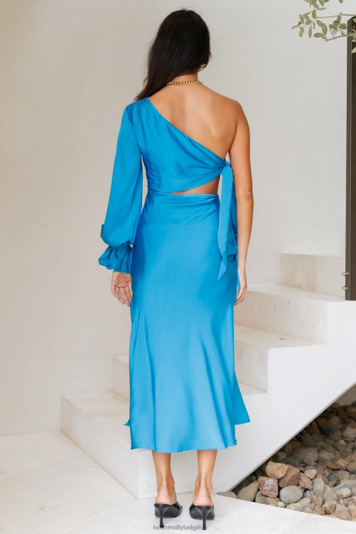 kleding Hello Molly cosmic skies midi-jurk blauw XR2L2840