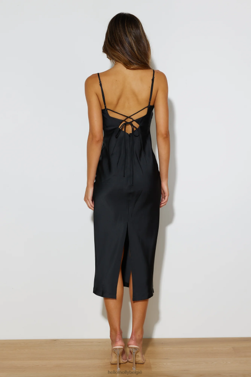 kleding Hello Molly delray midi-jurk zwart XR2L4040
