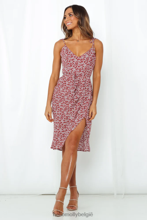 kleding Hello Molly druk op de like-knop midi-jurk wijn XR2L3444
