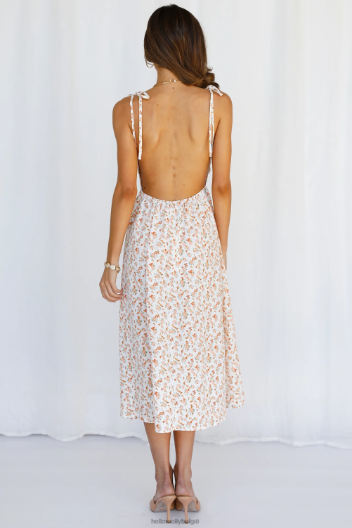 kleding Hello Molly eenvoudige en lieve midi-jurk oranje XR2L3818