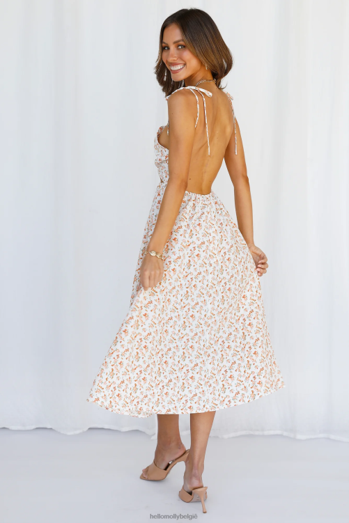 kleding Hello Molly eenvoudige en lieve midi-jurk oranje XR2L3818