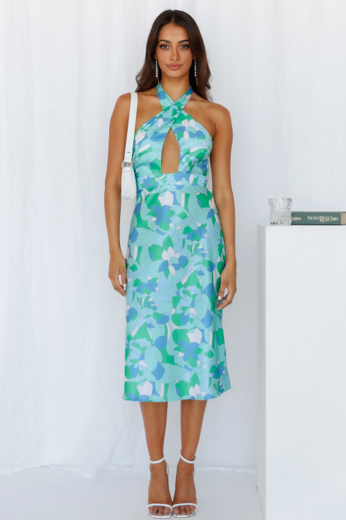 kleding Hello Molly funky lover midi-jurk groen XR2L5090