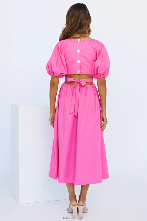 kleding Hello Molly geen tweede midi-jurk felroze XR2L5425
