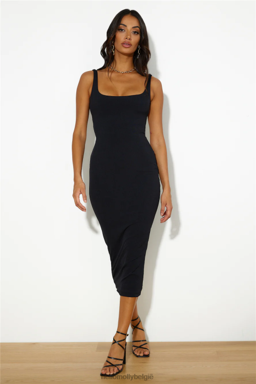 kleding Hello Molly geribbelde midi-nachtjurk voor meisjes, zwart XR2L5363