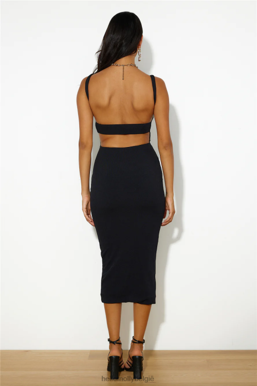 kleding Hello Molly geribbelde midi-nachtjurk voor meisjes, zwart XR2L5363