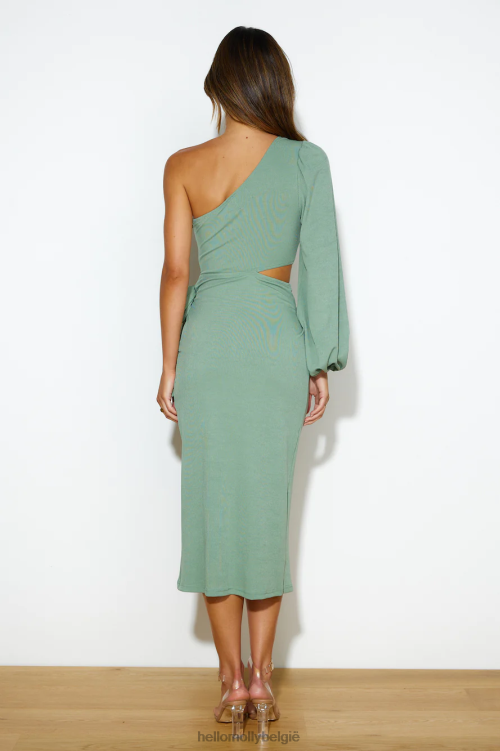 kleding Hello Molly gevoel weggerukt midi-jurk salie XR2L3865