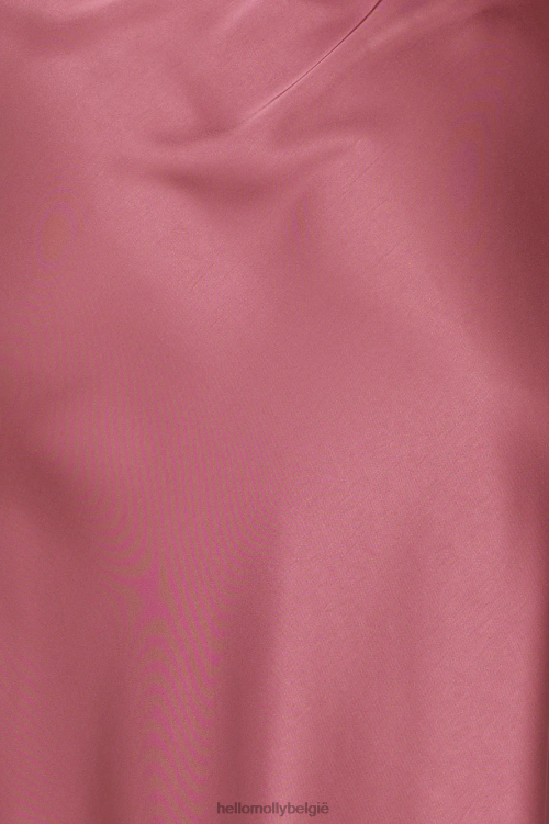 kleding Hello Molly glanzende zijden satijnen midi-jurk pruim XR2L5058