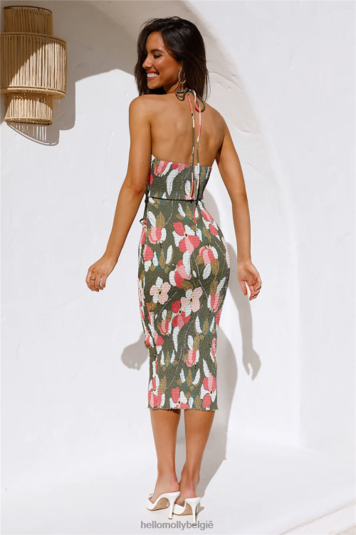 kleding Hello Molly gloeiende shrine midi-jurk groen XR2L4017