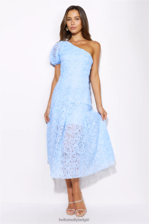 kleding Hello Molly in volle bloei mesh midi-jurk blauw XR2L5038