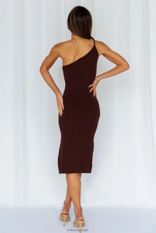 kleding Hello Molly jade midi-jurk chocolade XR2L3849