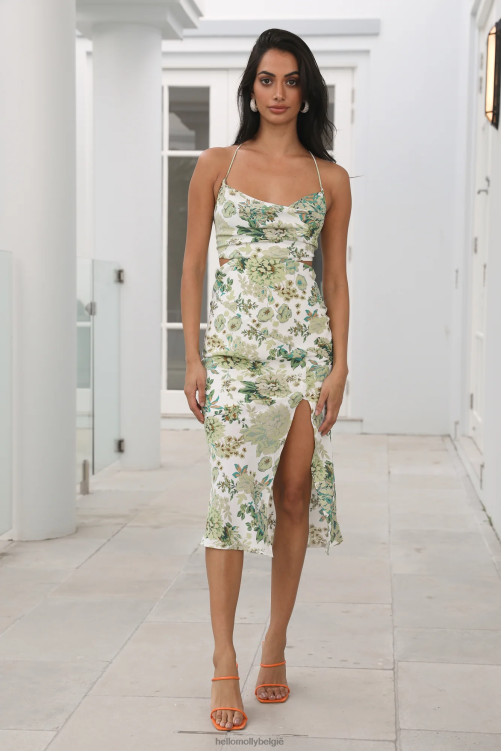 kleding Hello Molly kersensmakende midi-jurk groen XR2L1227