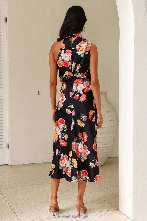 kleding Hello Molly laat de avonturen beginnen midi-jurk zwart XR2L5412