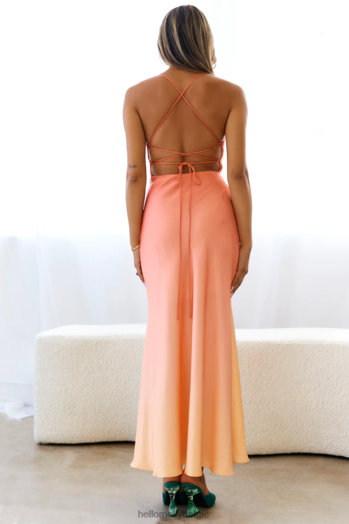 kleding Hello Molly lange eiland midi-jurk oranje XR2L6414