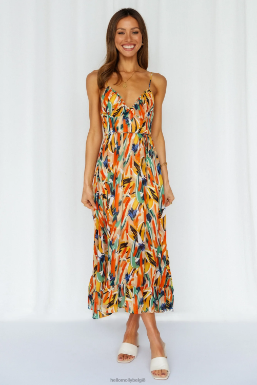 kleding Hello Molly lay it out midi-jurk groen XR2L3477