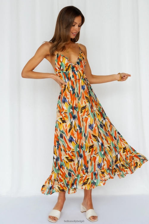 kleding Hello Molly lay it out midi-jurk groen XR2L3477