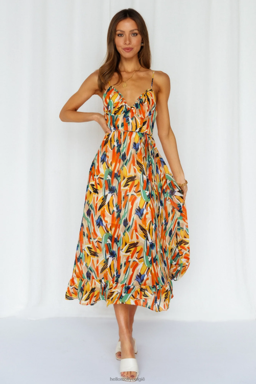 kleding Hello Molly lay it out midi-jurk groen XR2L3477