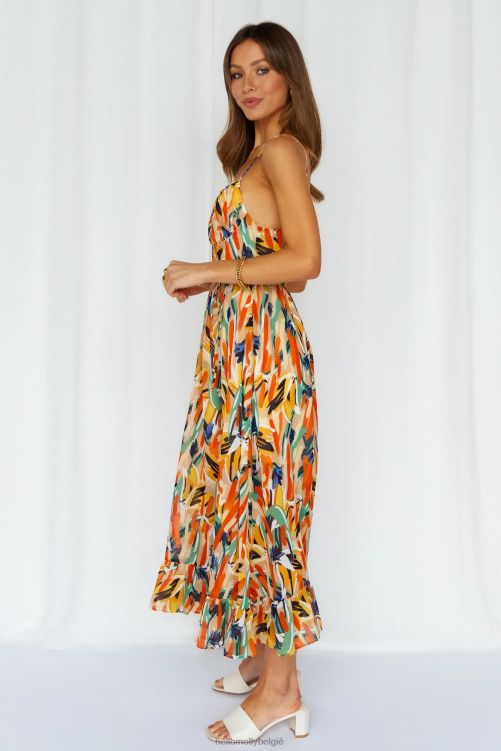 kleding Hello Molly lay it out midi-jurk groen XR2L3477