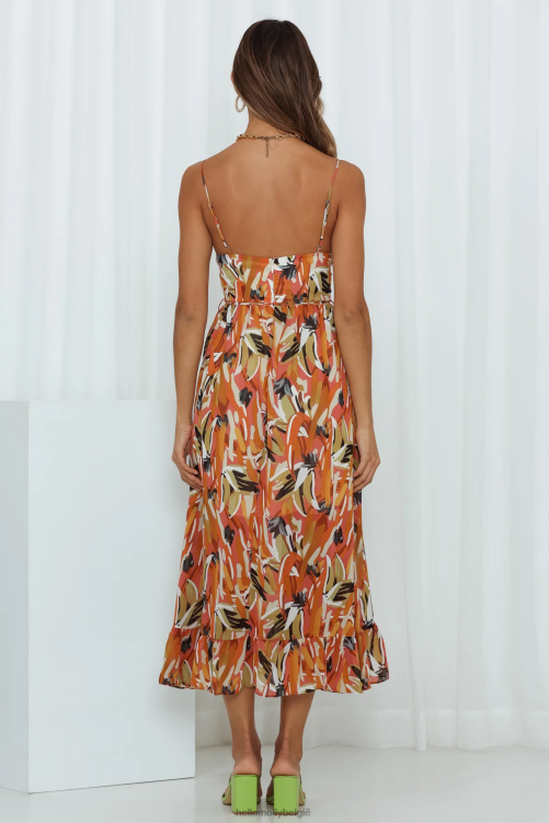 kleding Hello Molly lay it out midi-jurk oranje XR2L3710