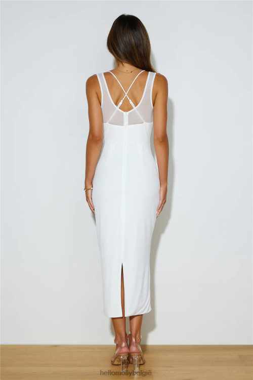 kleding Hello Molly liefhebber van haar midi-jurk wit XR2L4049