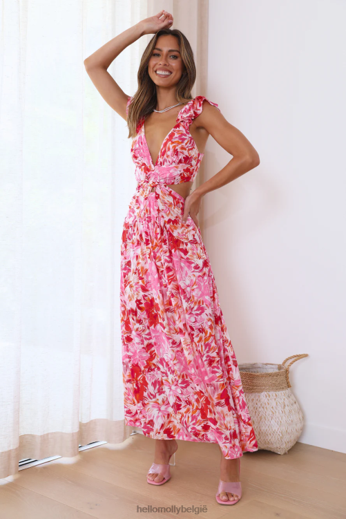 kleding Hello Molly love the fit midi-jurk roze XR2L3762