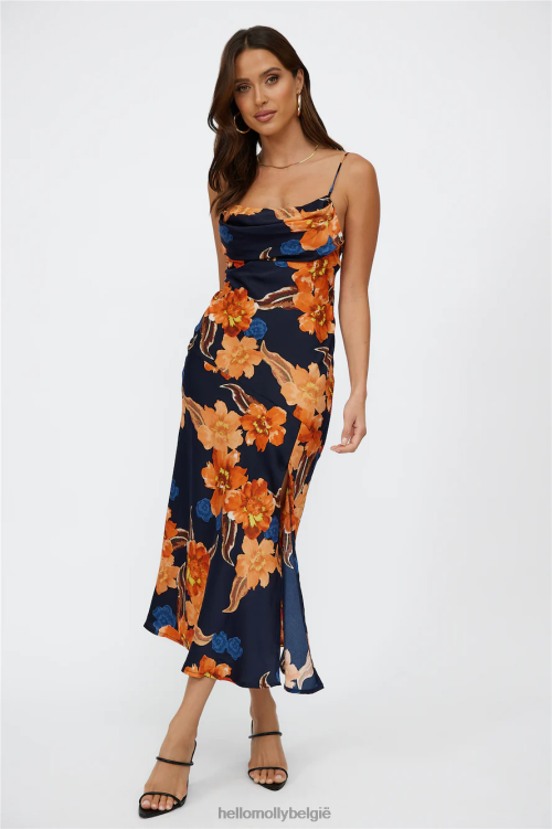 kleding Hello Molly lucy loves midi-jurk oranje XR2L3914