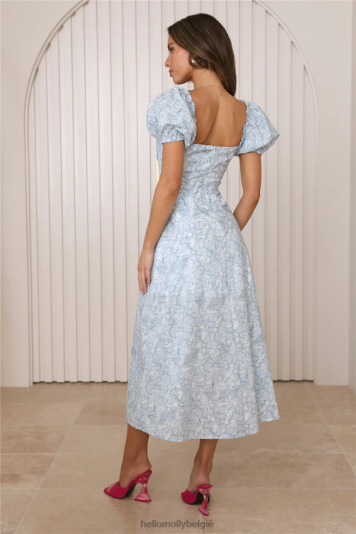 kleding Hello Molly middernacht dansende midi-jurk blauw XR2L3751