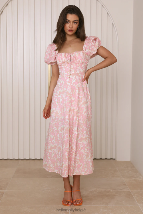 kleding Hello Molly middernacht dansende midi-jurk roze XR2L3756