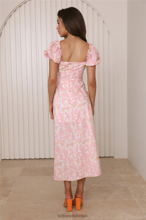 kleding Hello Molly middernacht dansende midi-jurk roze XR2L3756