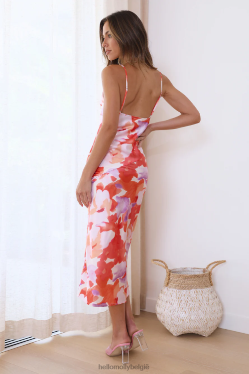 kleding Hello Molly mooie szn midi-jurk oranje XR2L5857