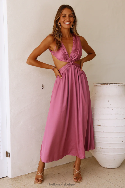 kleding Hello Molly mooie travel midi-jurk paars XR2L3721