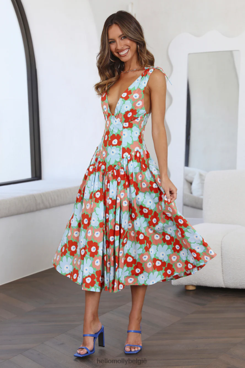 kleding Hello Molly mooie vrienden midi-jurk groen XR2L5220