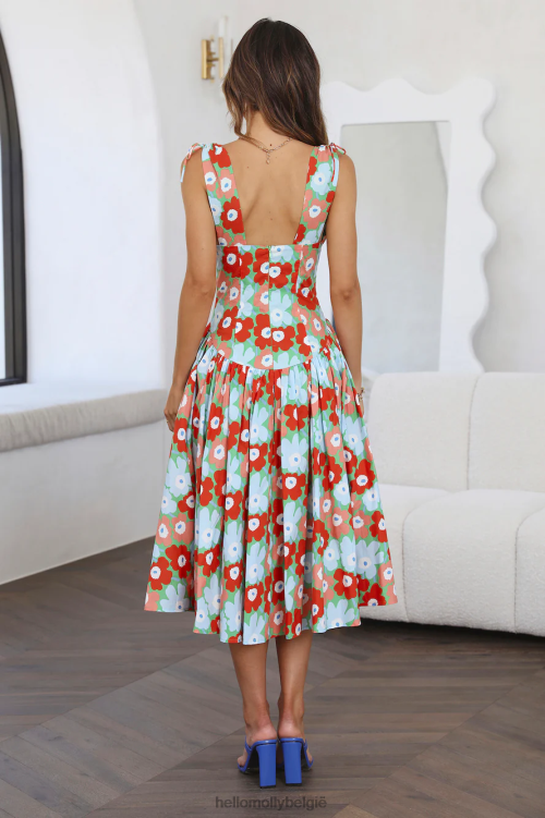 kleding Hello Molly mooie vrienden midi-jurk groen XR2L5220