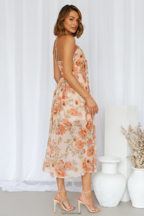 kleding Hello Molly natural lover midi-jurk beige XR2L4167