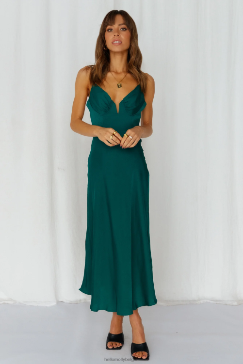 kleding Hello Molly no ontbrekende kisses midi-jurk bosgroen XR2L3658