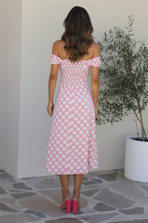 kleding Hello Molly omhels het allemaal midi-jurk roze XR2L4127