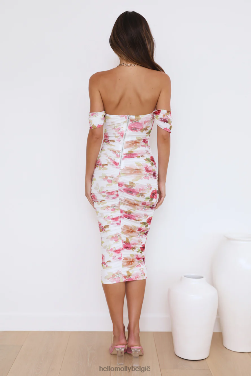 kleding Hello Molly on the rooftop midi-jurk wit XR2L5016