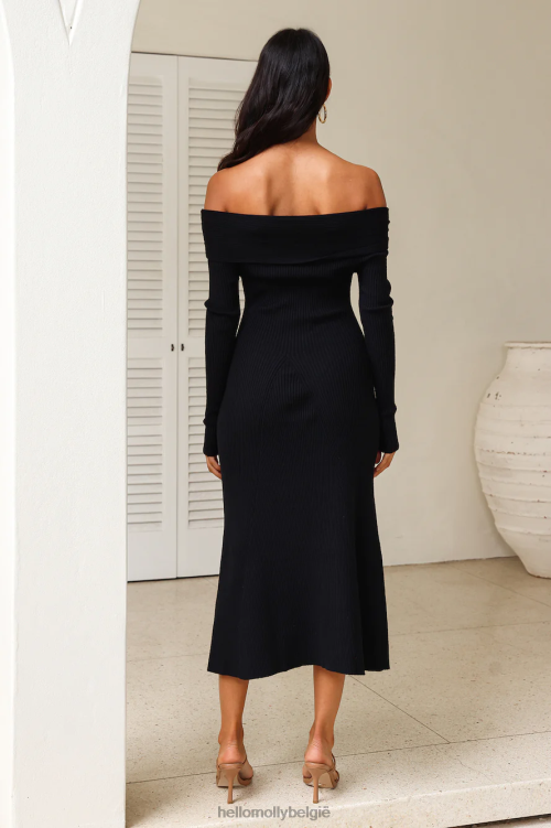 kleding Hello Molly ontvouwende avontuurlijke midi-jurk zwart XR2L5183