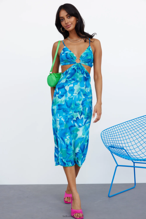 kleding Hello Molly passionele hymns midi-jurk blauw XR2L4109