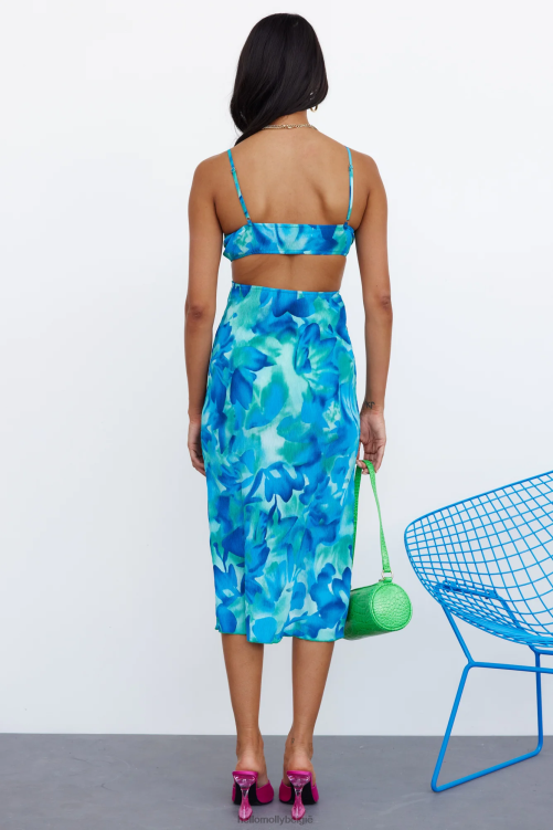 kleding Hello Molly passionele hymns midi-jurk blauw XR2L4109